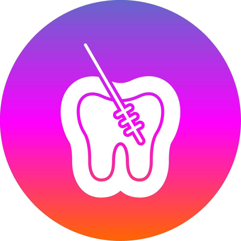 Root Canal Glyph Gradient Circle Icon vector