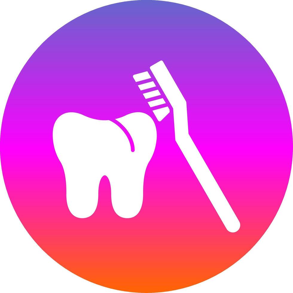 cepillo de dientes glifo degradado circulo icono vector