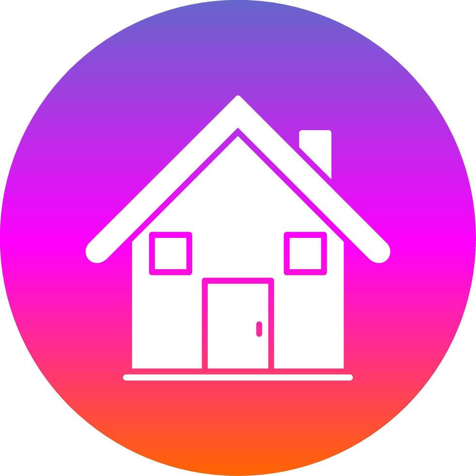 House Glyph Gradient Circle Icon vector