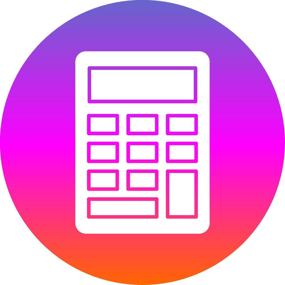 Calculator Glyph Gradient Circle Icon vector