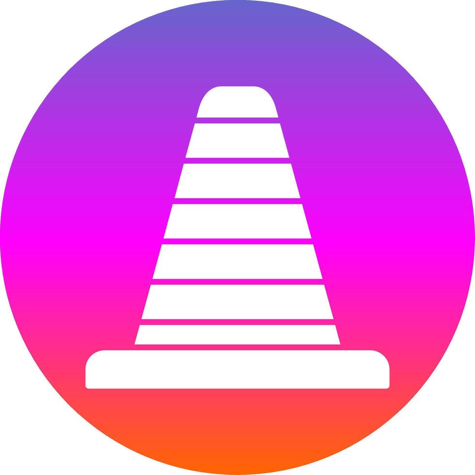 Traffic Cone Glyph Gradient Circle Icon vector