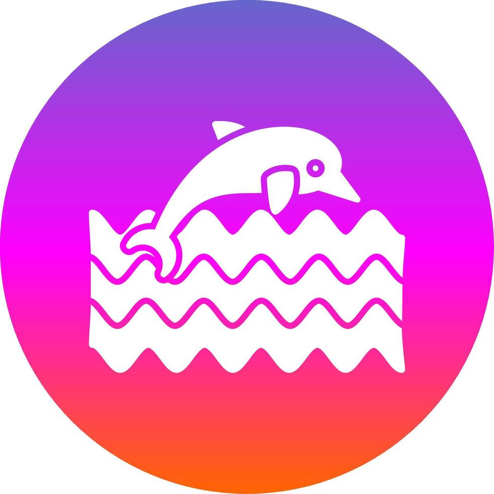 Dolphin Glyph Gradient Circle Icon vector