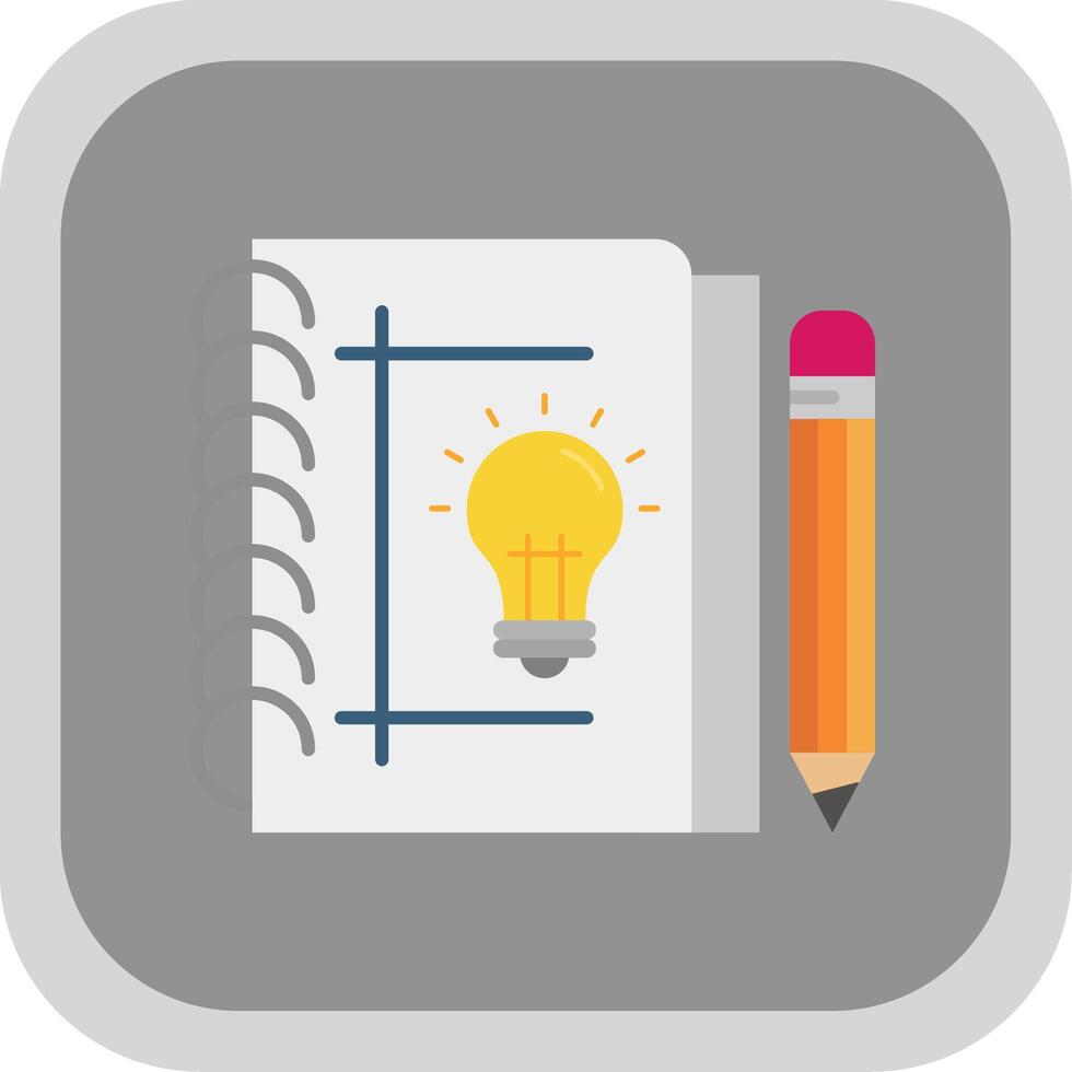 Sketchbook Flat Round Corner Icon vector