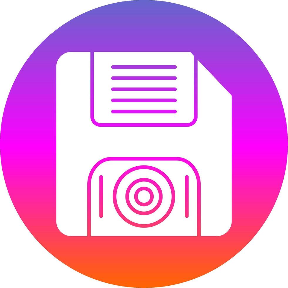 Floppy Disk Glyph Gradient Circle Icon vector