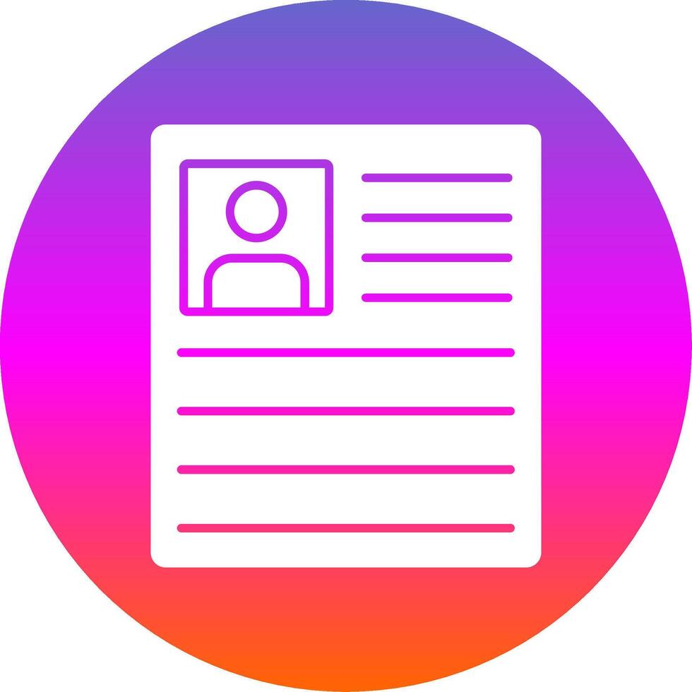 Curriculum Glyph Gradient Circle Icon vector