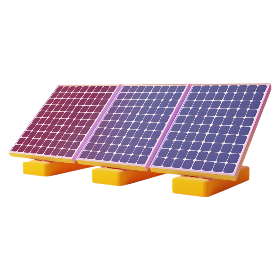 ai généré png de solaire assiettes contre transparent Contexte