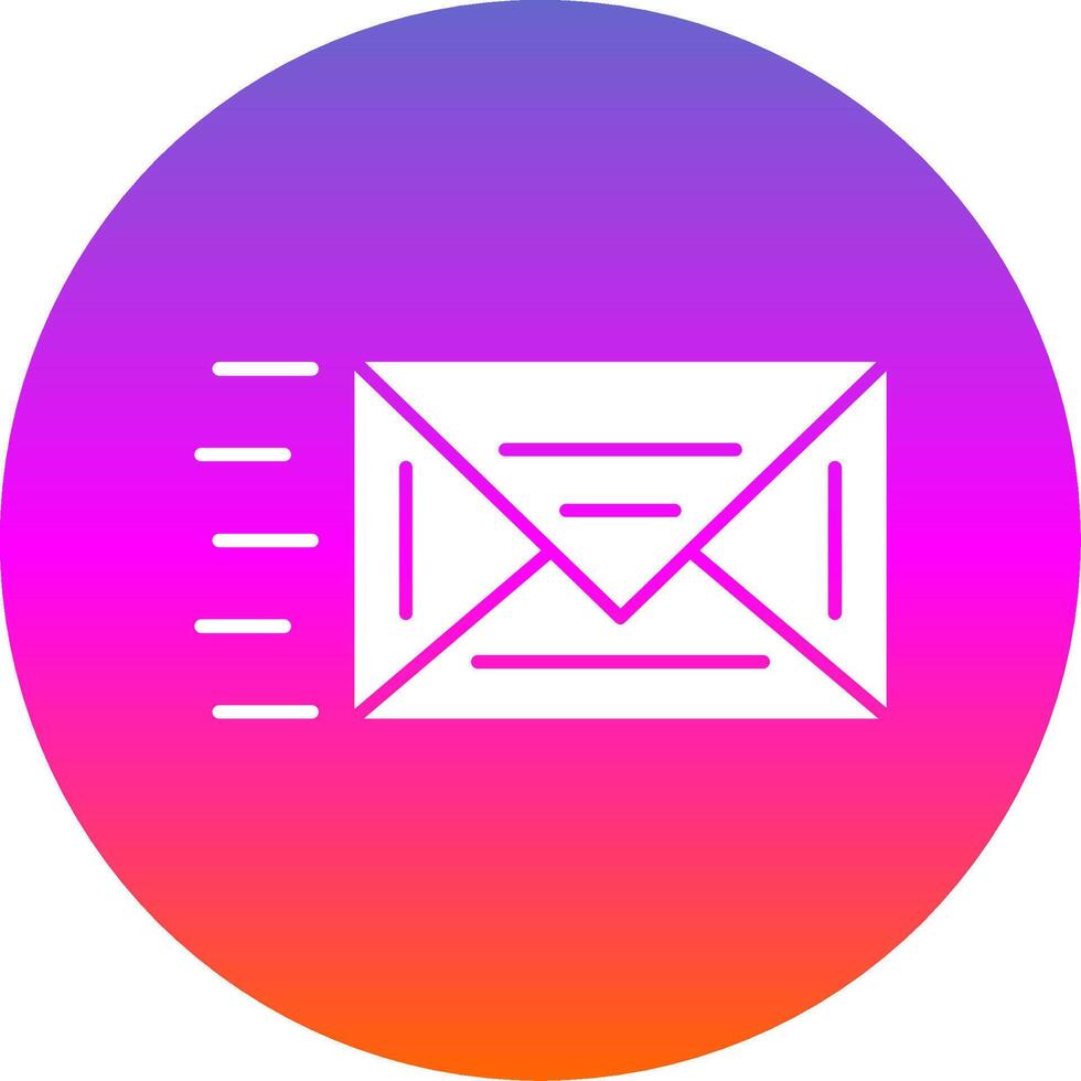 correo glifo degradado circulo icono vector