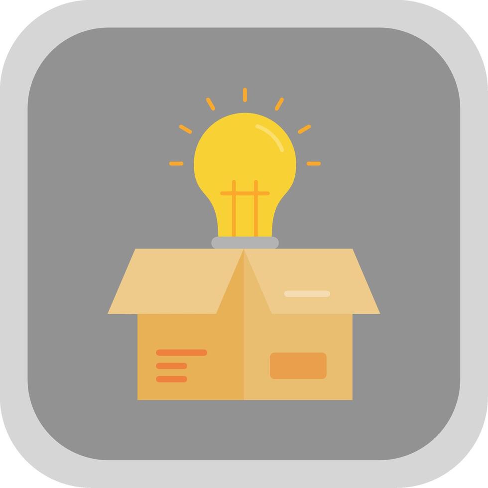 Think outside the box Flat Round Corner Icon vector