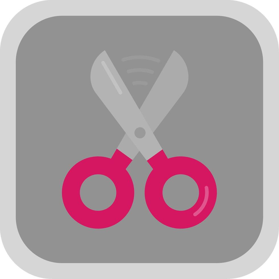 Scissors Flat Round Corner Icon vector