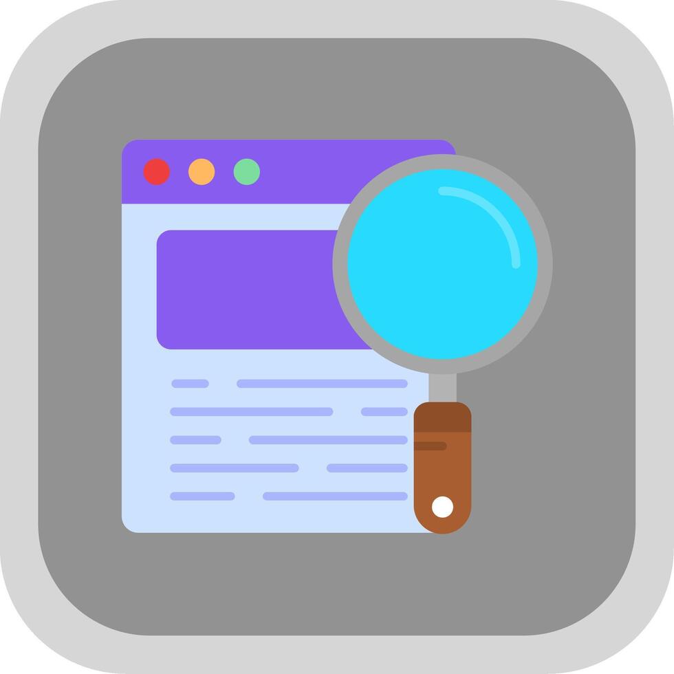Search Flat Round Corner Icon vector