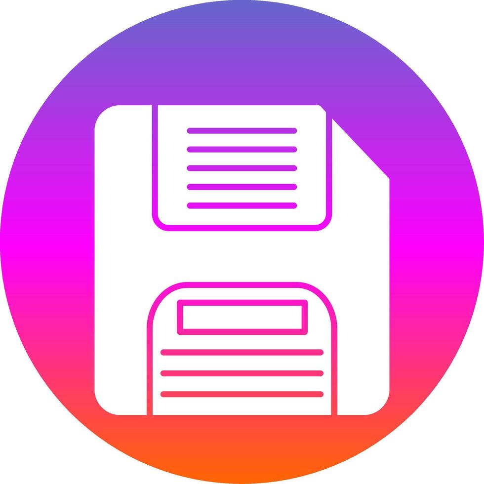 Floppy Disk Glyph Gradient Circle Icon vector