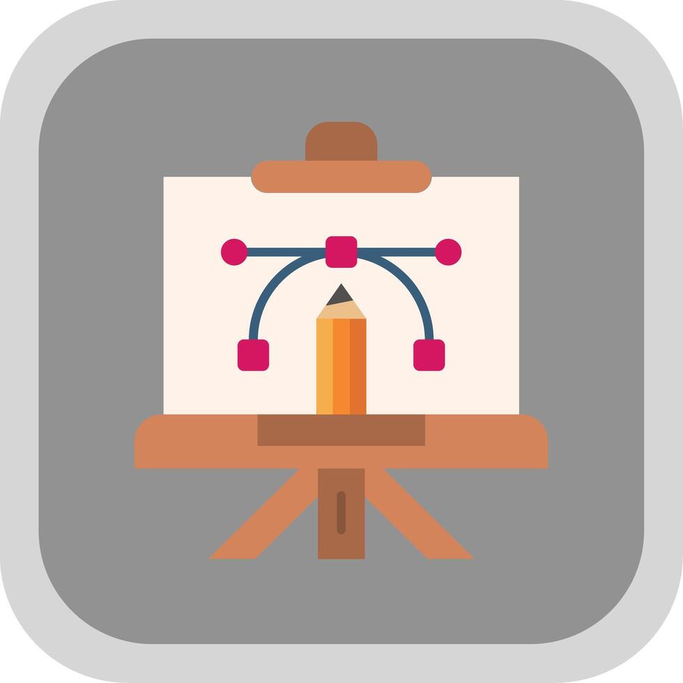 Canvas Flat Round Corner Icon vector