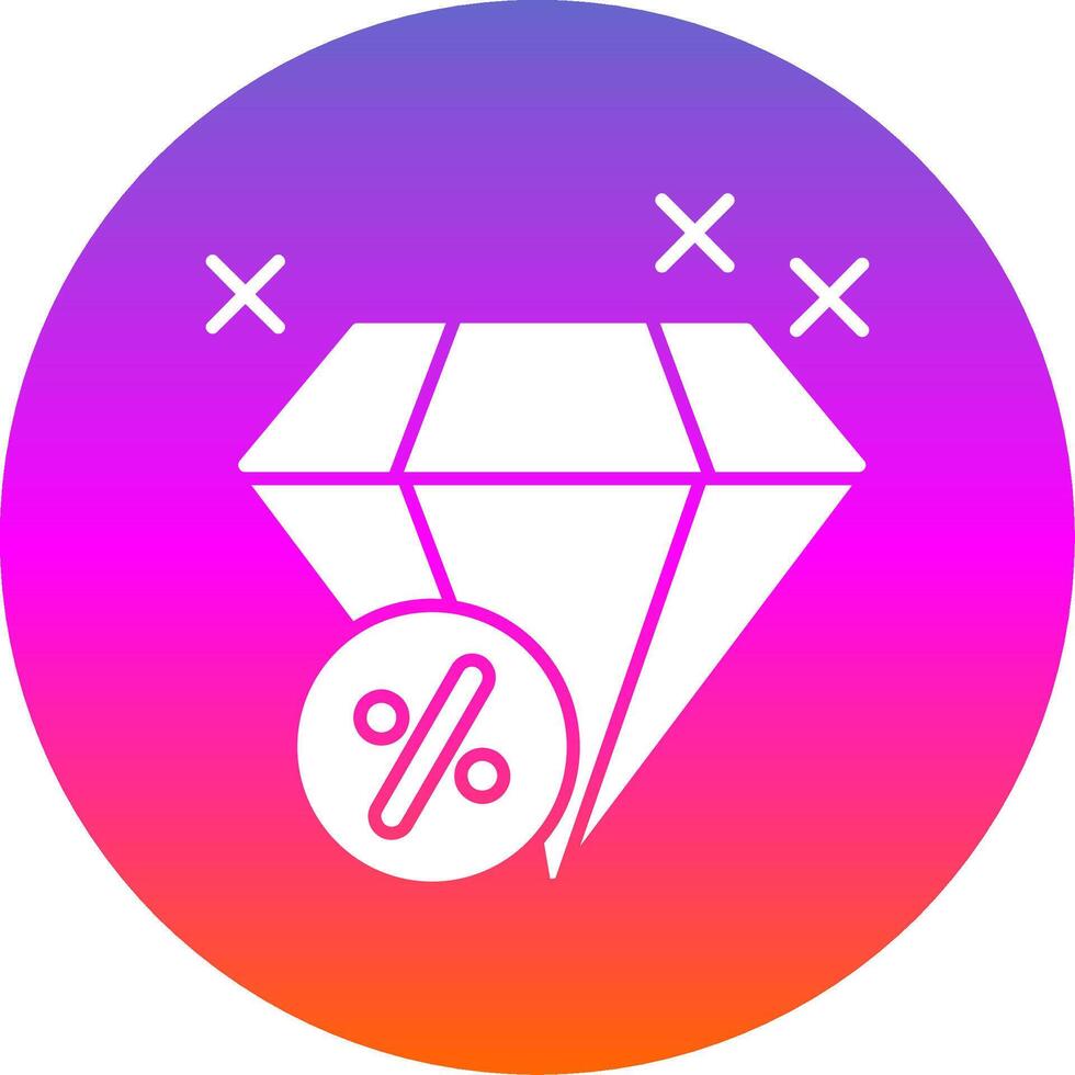 Diamond Glyph Gradient Circle Icon vector