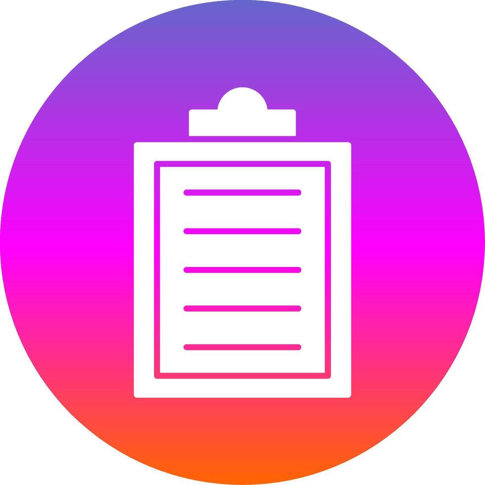 Clipboard Glyph Gradient Circle Icon vector