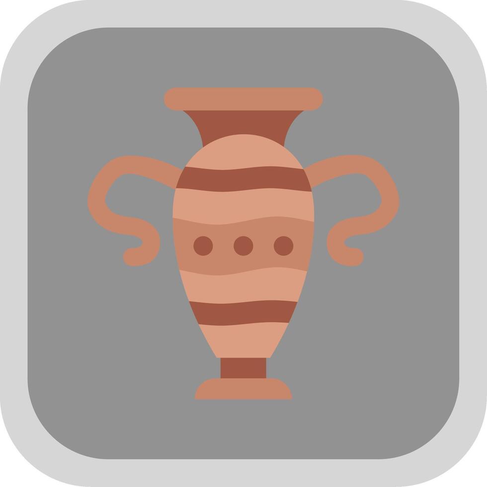 Vase Flat Round Corner Icon vector