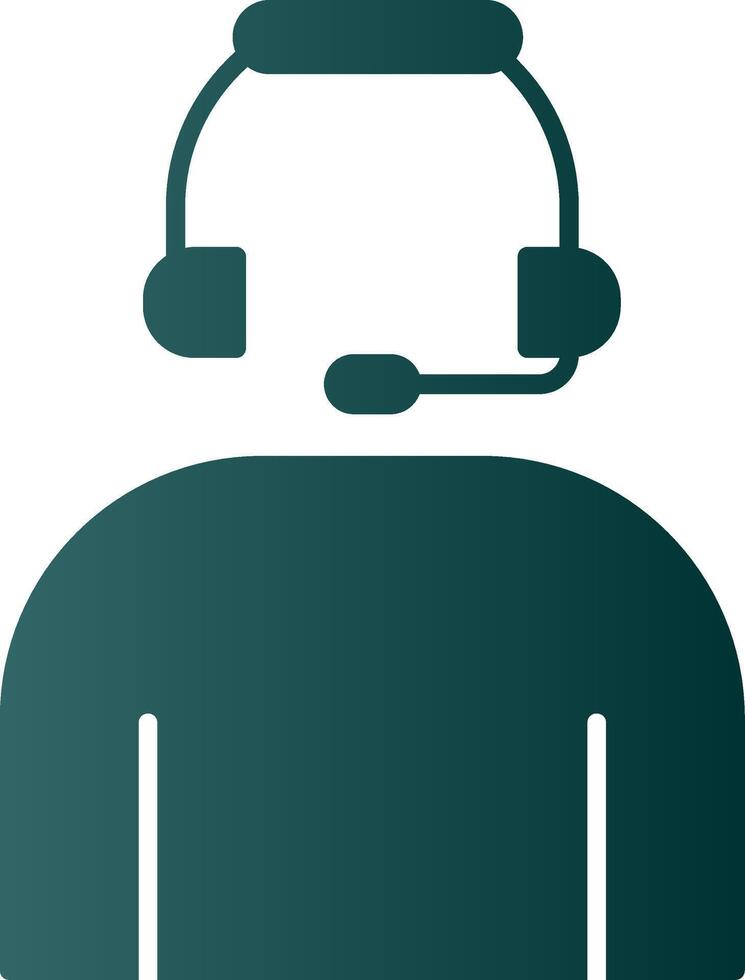 Headset Glyph Gradient Circle Icon vector