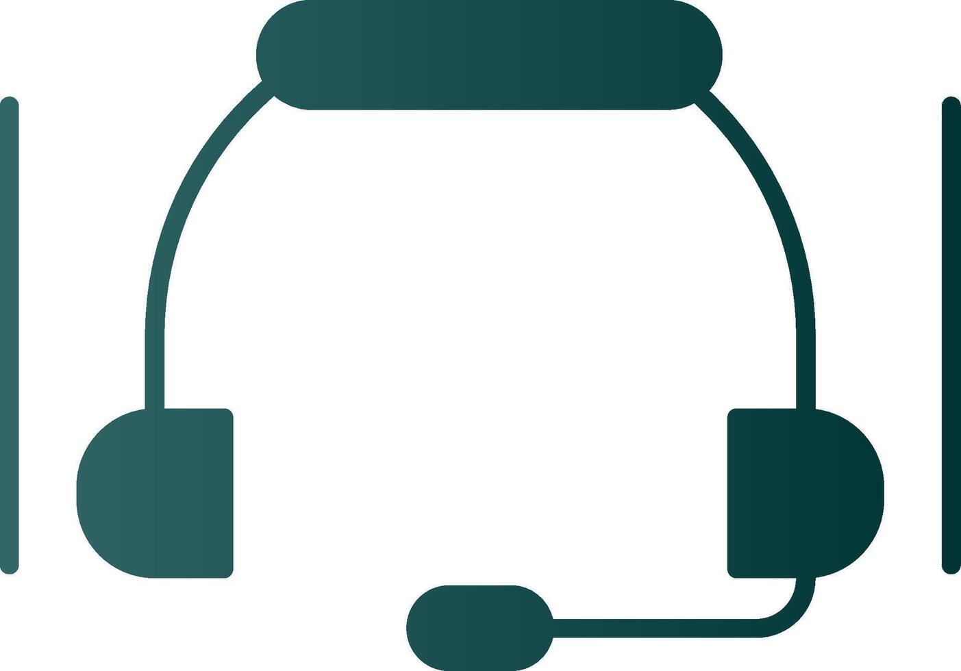 Headset Glyph Gradient Circle Icon vector