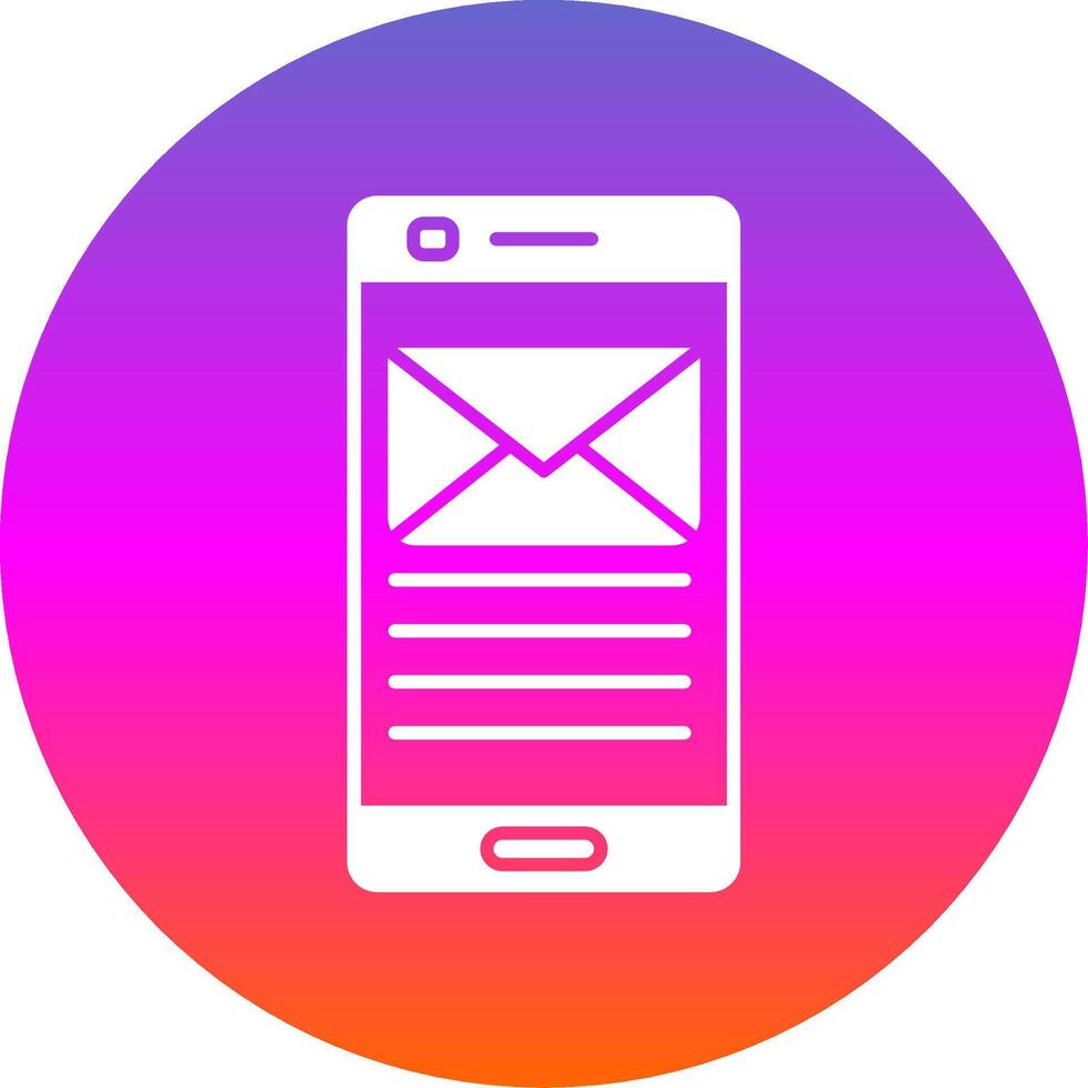 Email Glyph Gradient Circle Icon vector