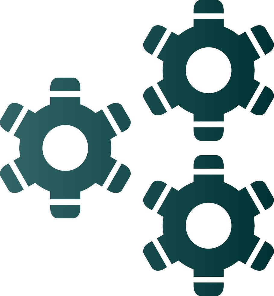 Gears Glyph Gradient Circle Icon vector