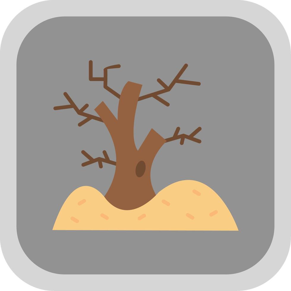 árbol plano redondo esquina icono vector