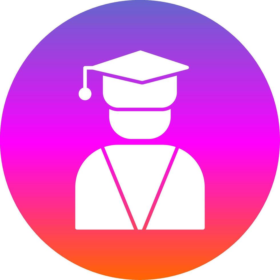 Graduate Glyph Gradient Circle Icon vector