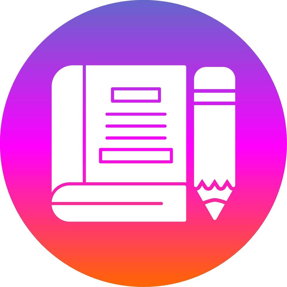 Book Glyph Gradient Circle Icon vector