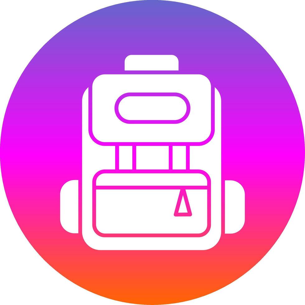 Backpack Glyph Gradient Circle Icon vector