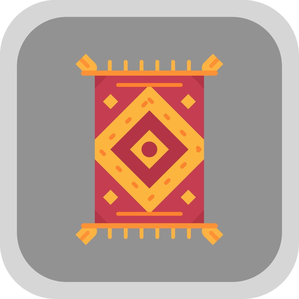 Rug Flat Round Corner Icon vector