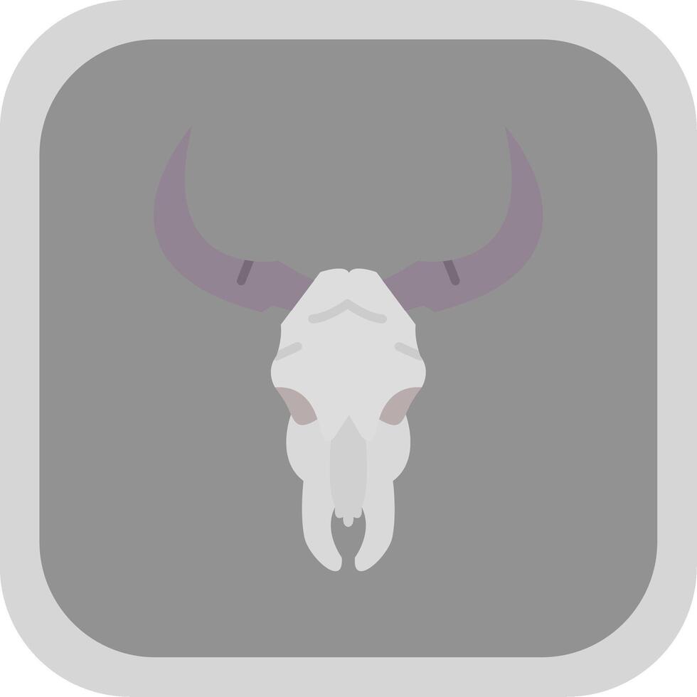 Bull skull Flat Round Corner Icon vector