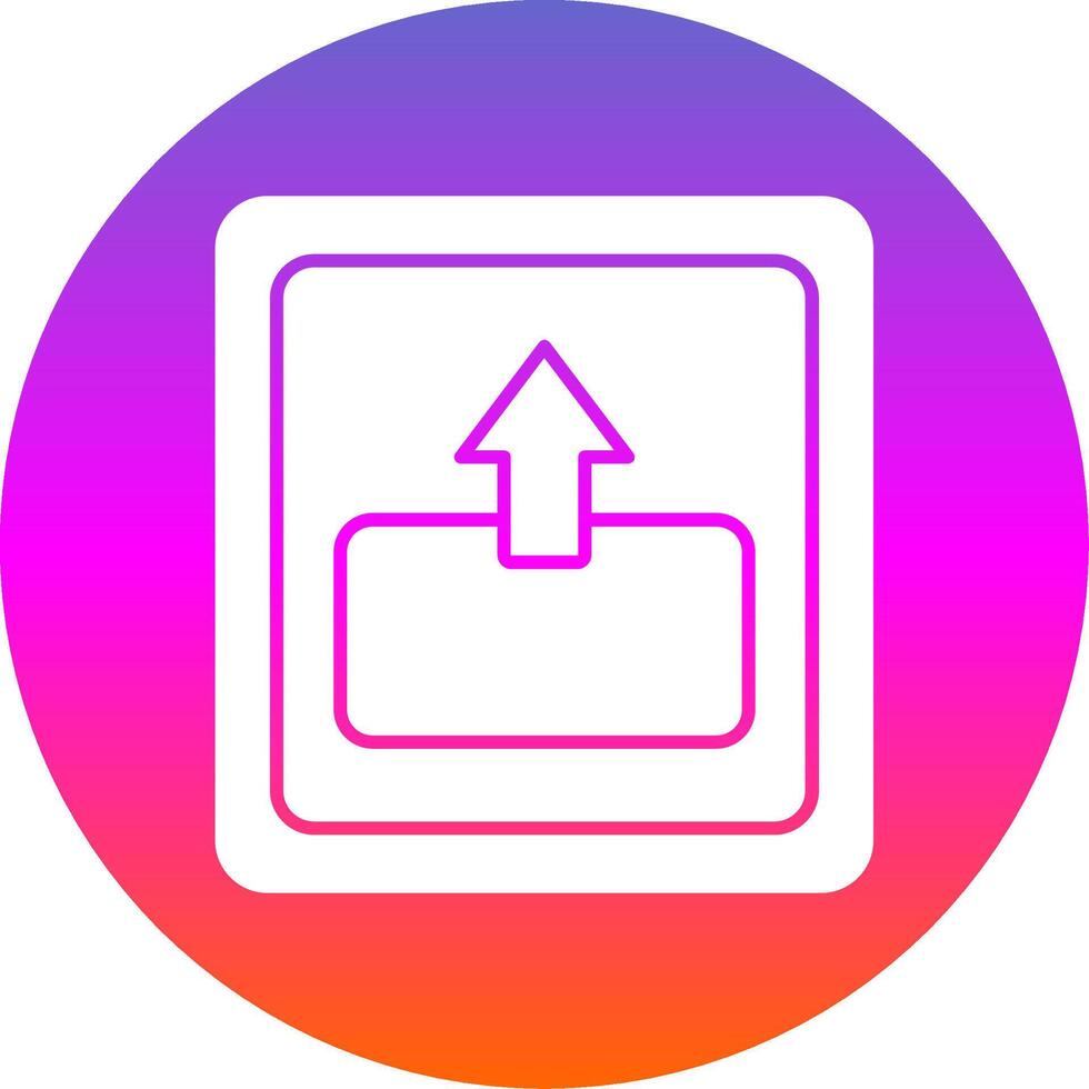Out Glyph Gradient Circle Icon vector