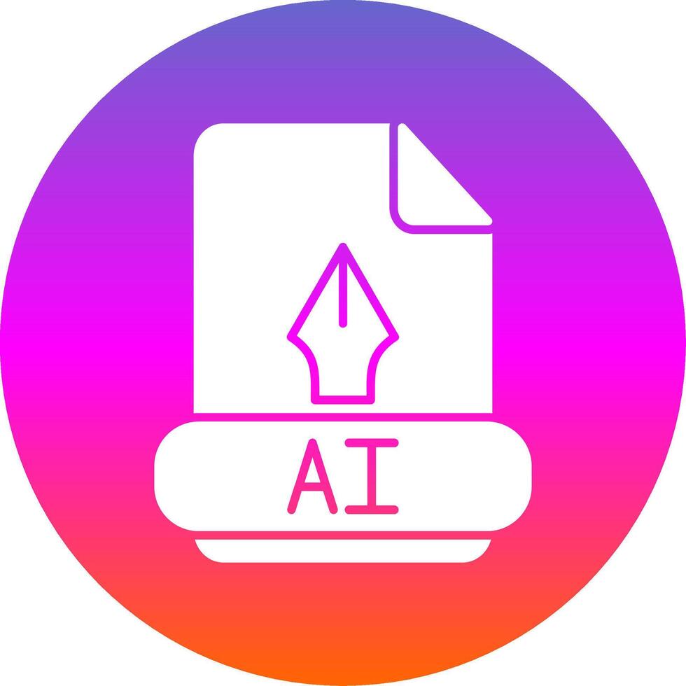 Ai Glyph Gradient Circle Icon vector