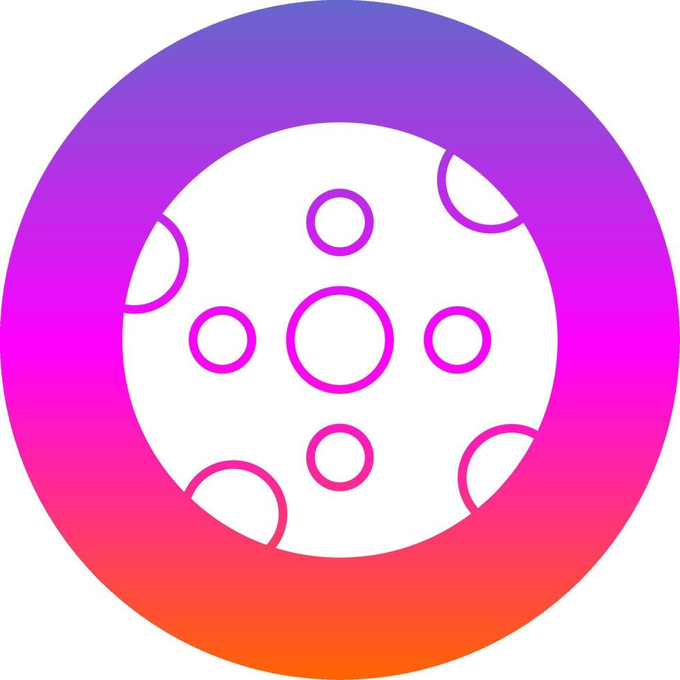 Big Moon Glyph Gradient Circle Icon vector