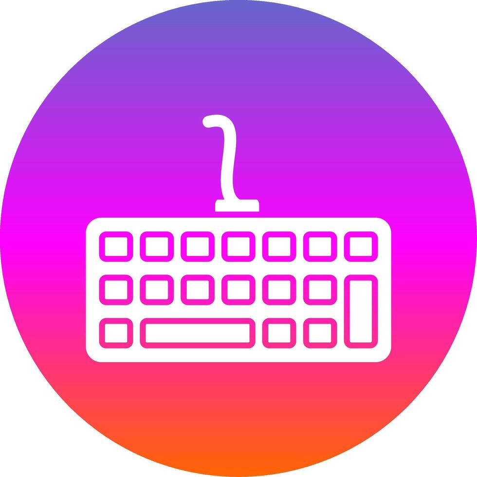teclado glifo degradado circulo icono vector