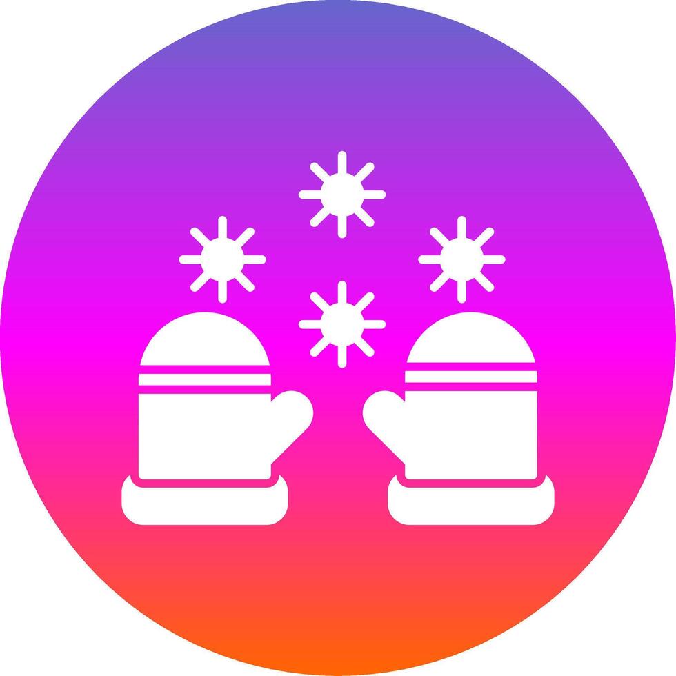 Winter gloves Glyph Gradient Circle Icon vector