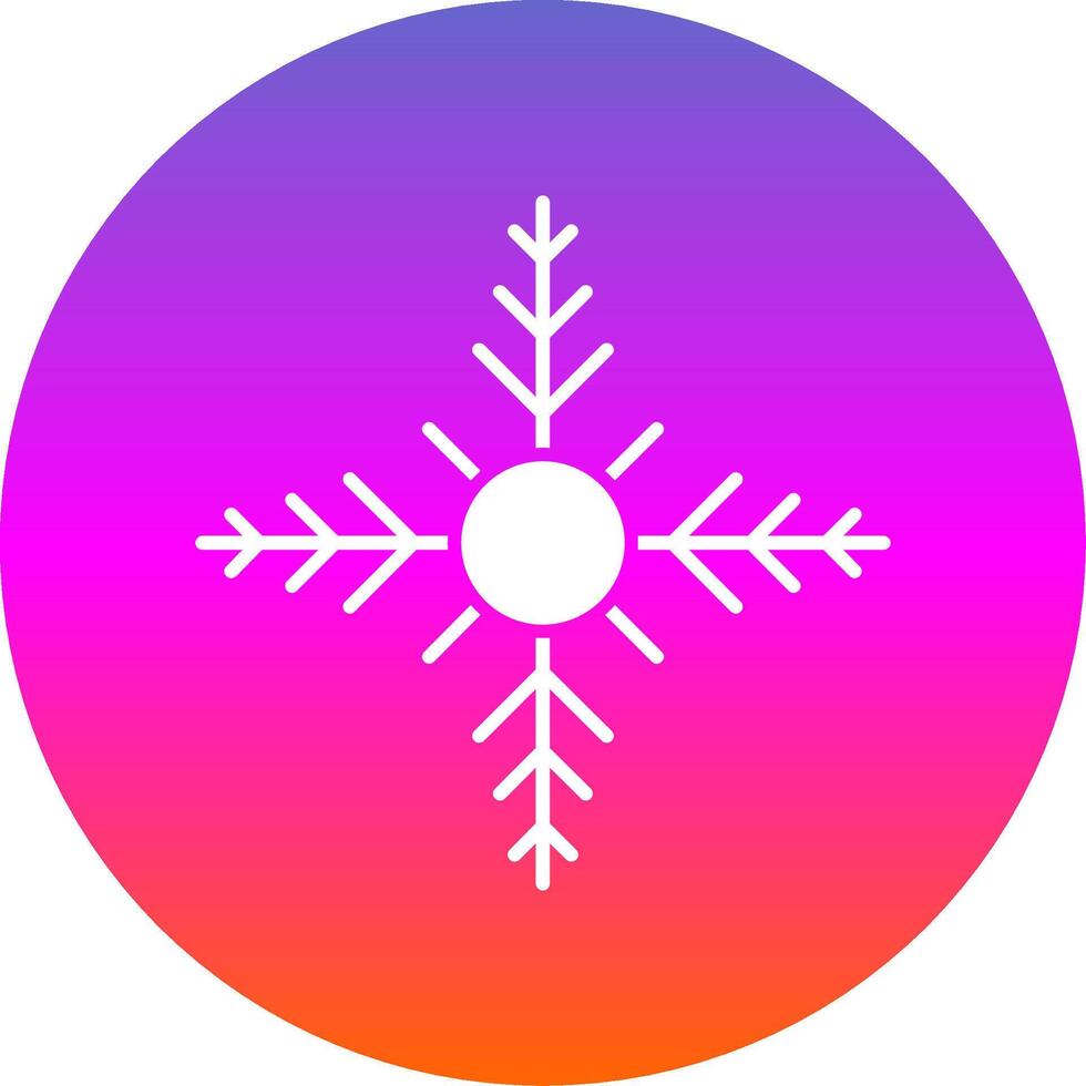 Snowflake Glyph Gradient Circle Icon vector