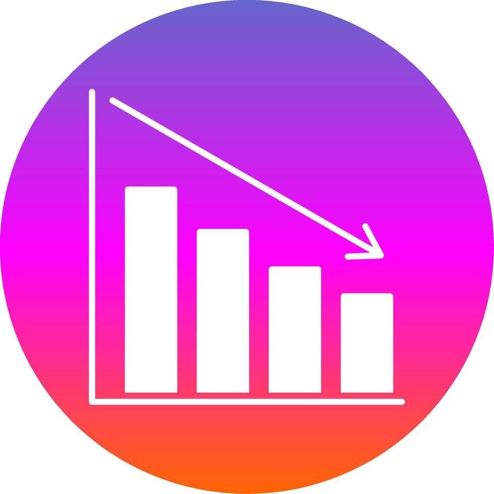 Loss Glyph Gradient Circle Icon vector