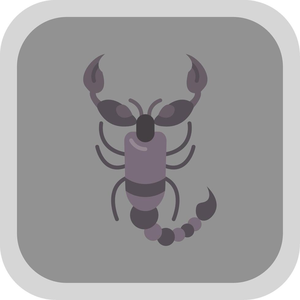 Scorpion Flat Round Corner Icon vector