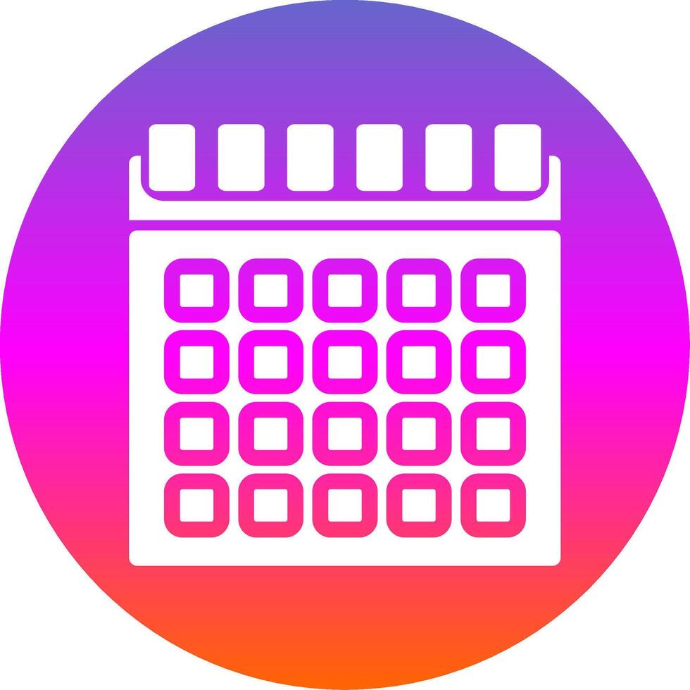 Calendar Glyph Gradient Circle Icon vector