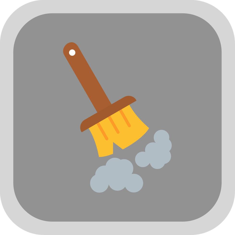 Broom Flat Round Corner Icon vector