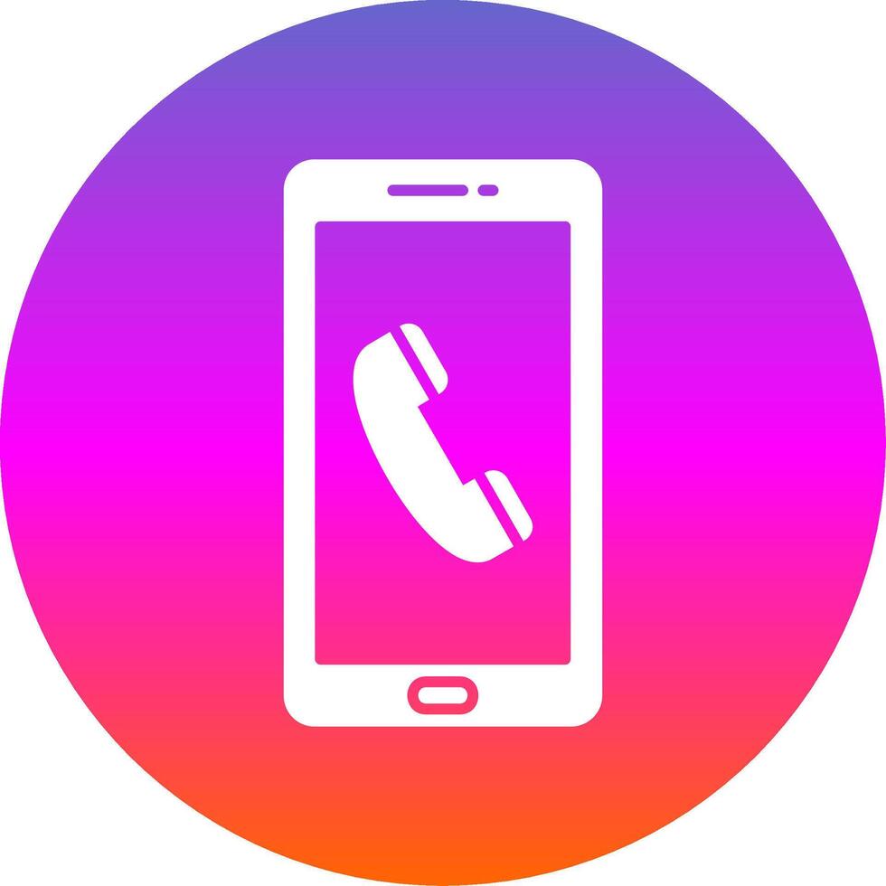 Phone Call Glyph Gradient Circle Icon vector