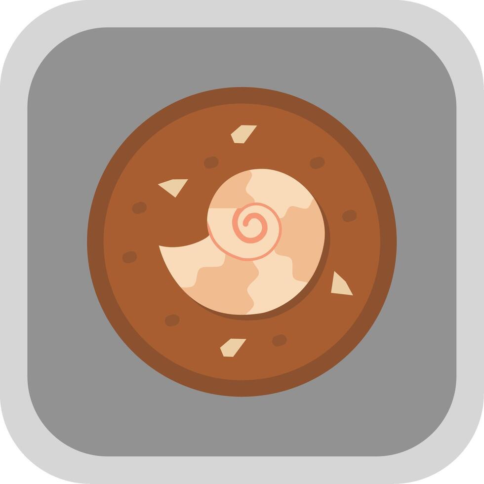 Fossil Flat Round Corner Icon vector