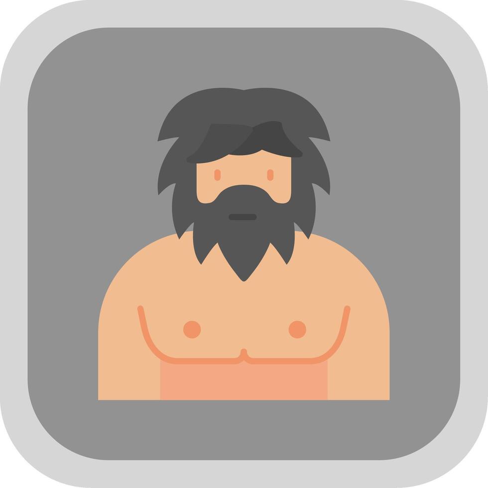 Men Flat Round Corner Icon vector