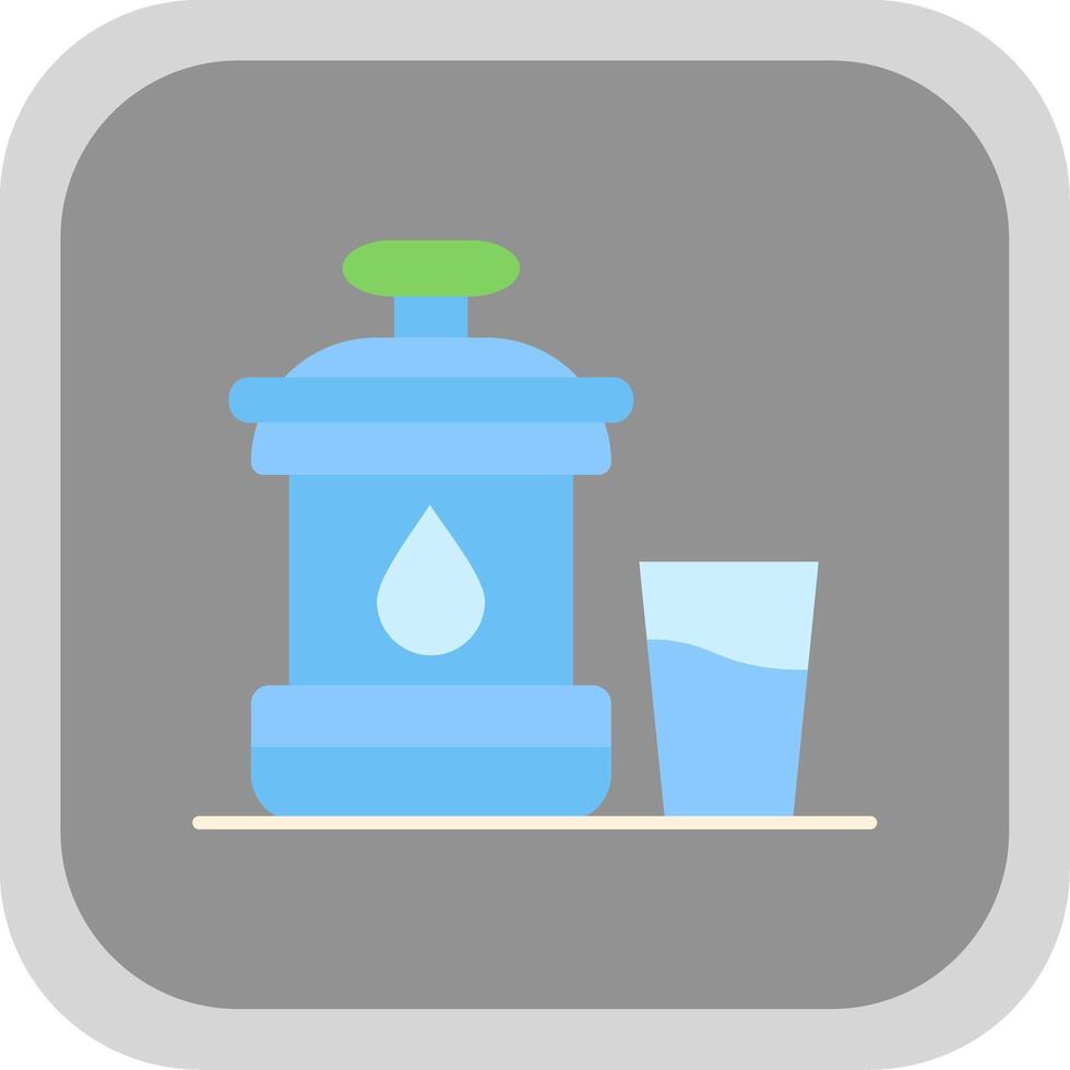 Zamzam Flat Round Corner Icon vector