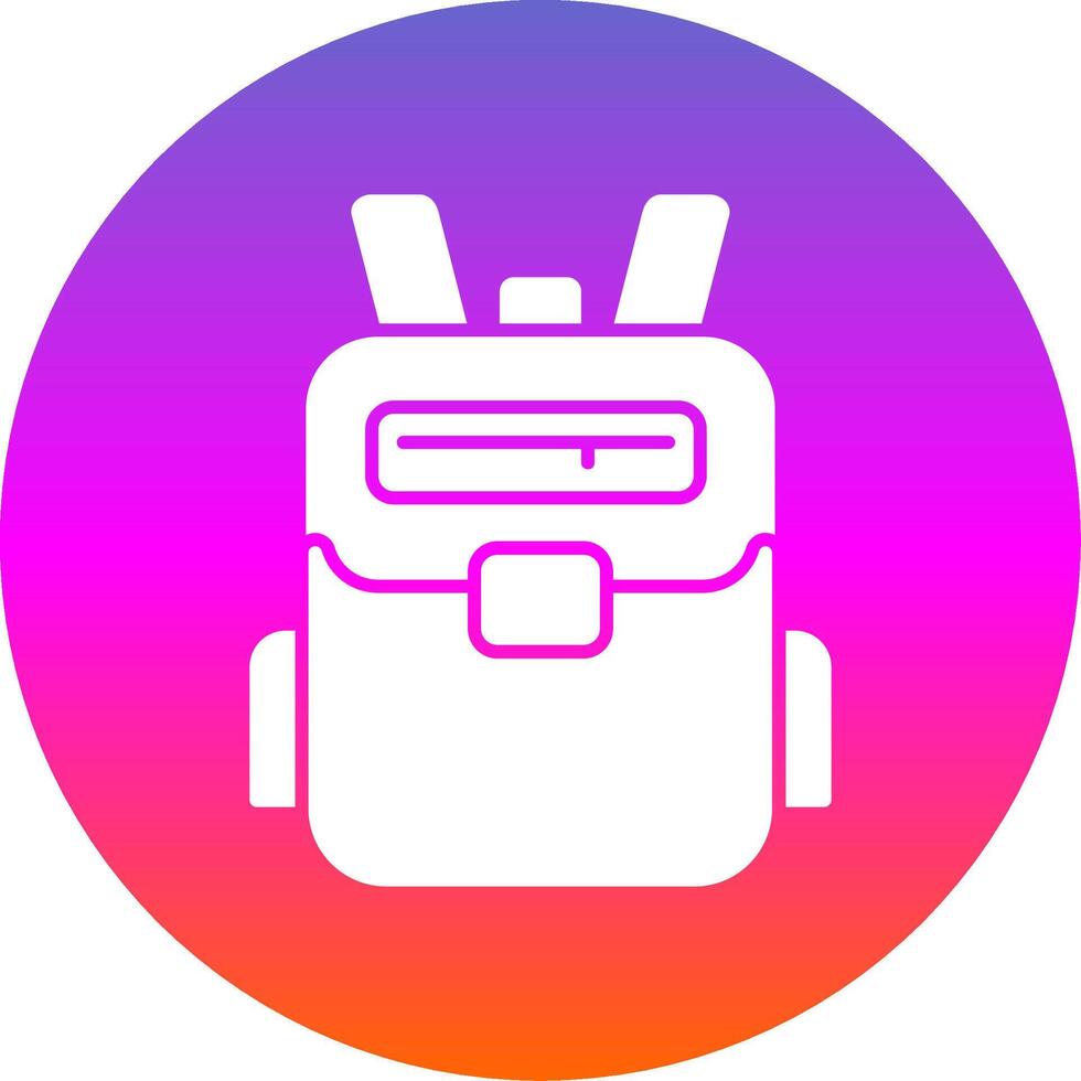 Backpack Glyph Gradient Circle Icon vector