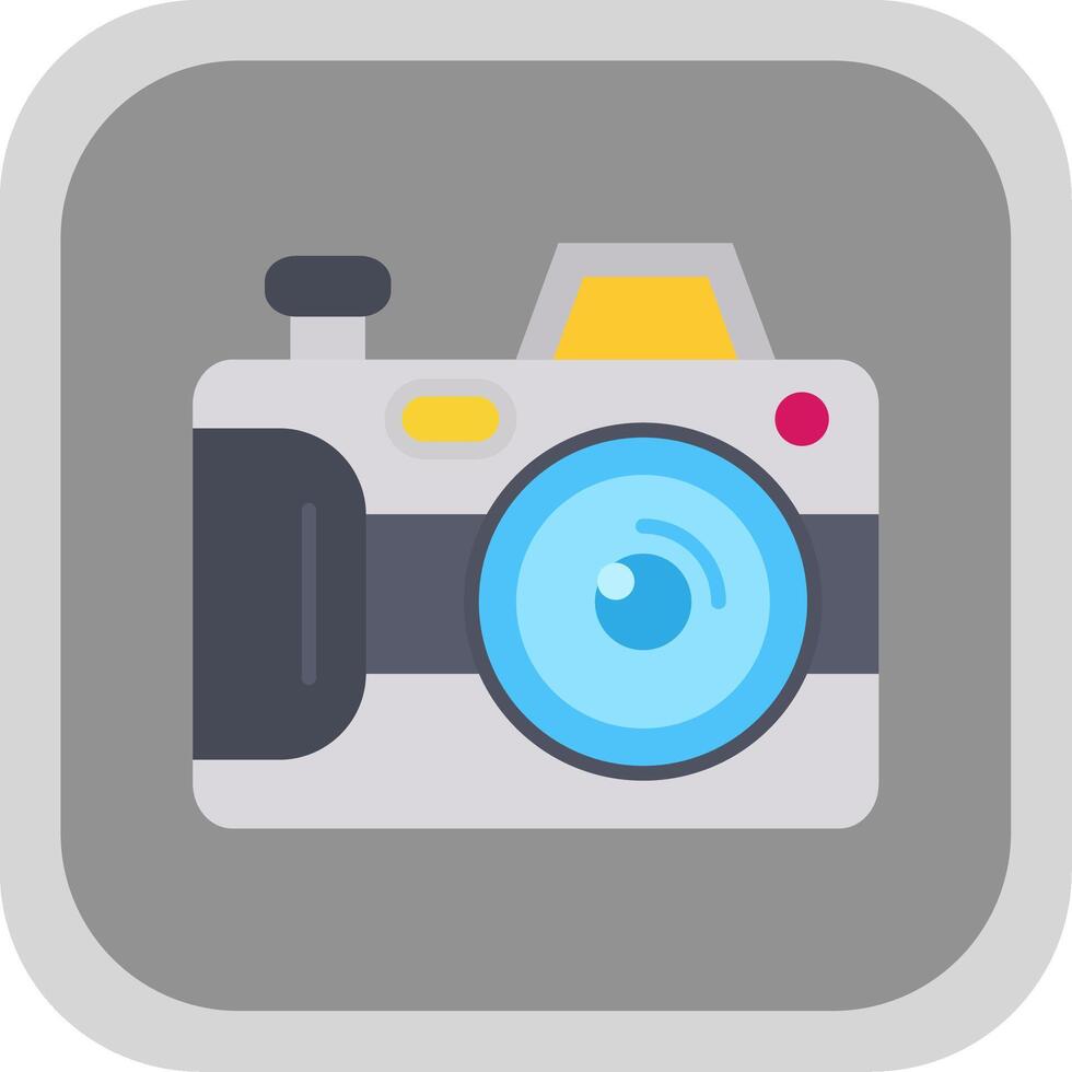 Camera Flat Round Corner Icon vector