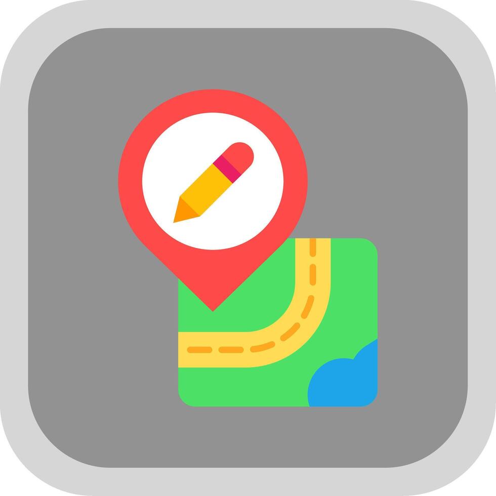 Edit Flat Round Corner Icon vector