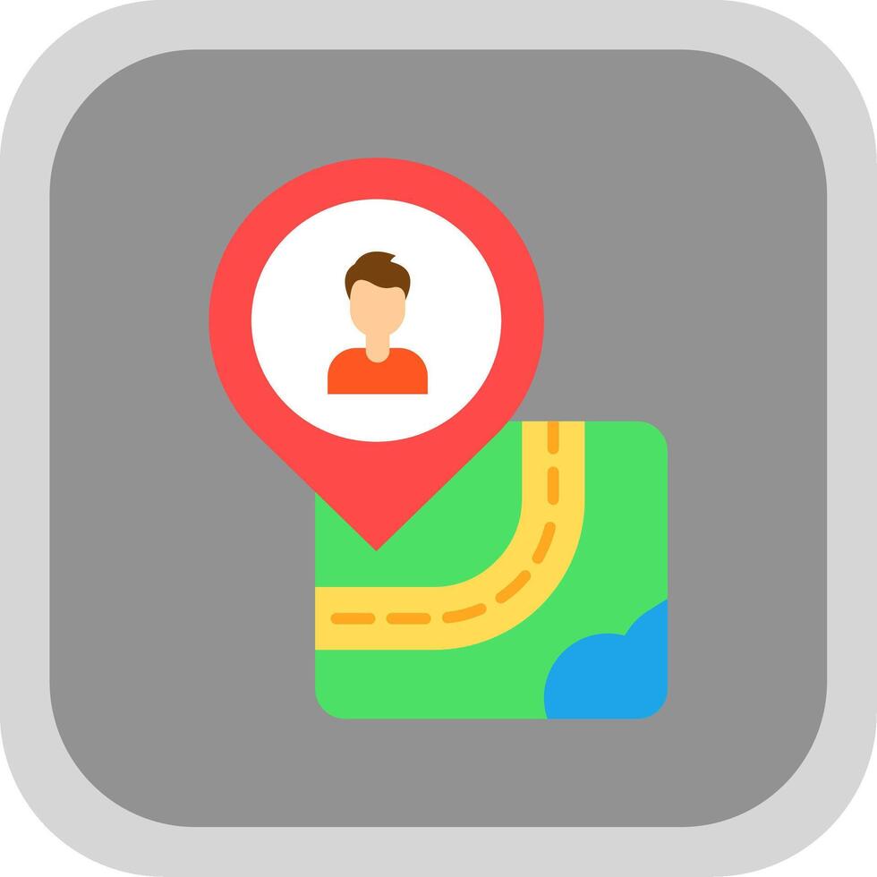 Human Flat Round Corner Icon vector