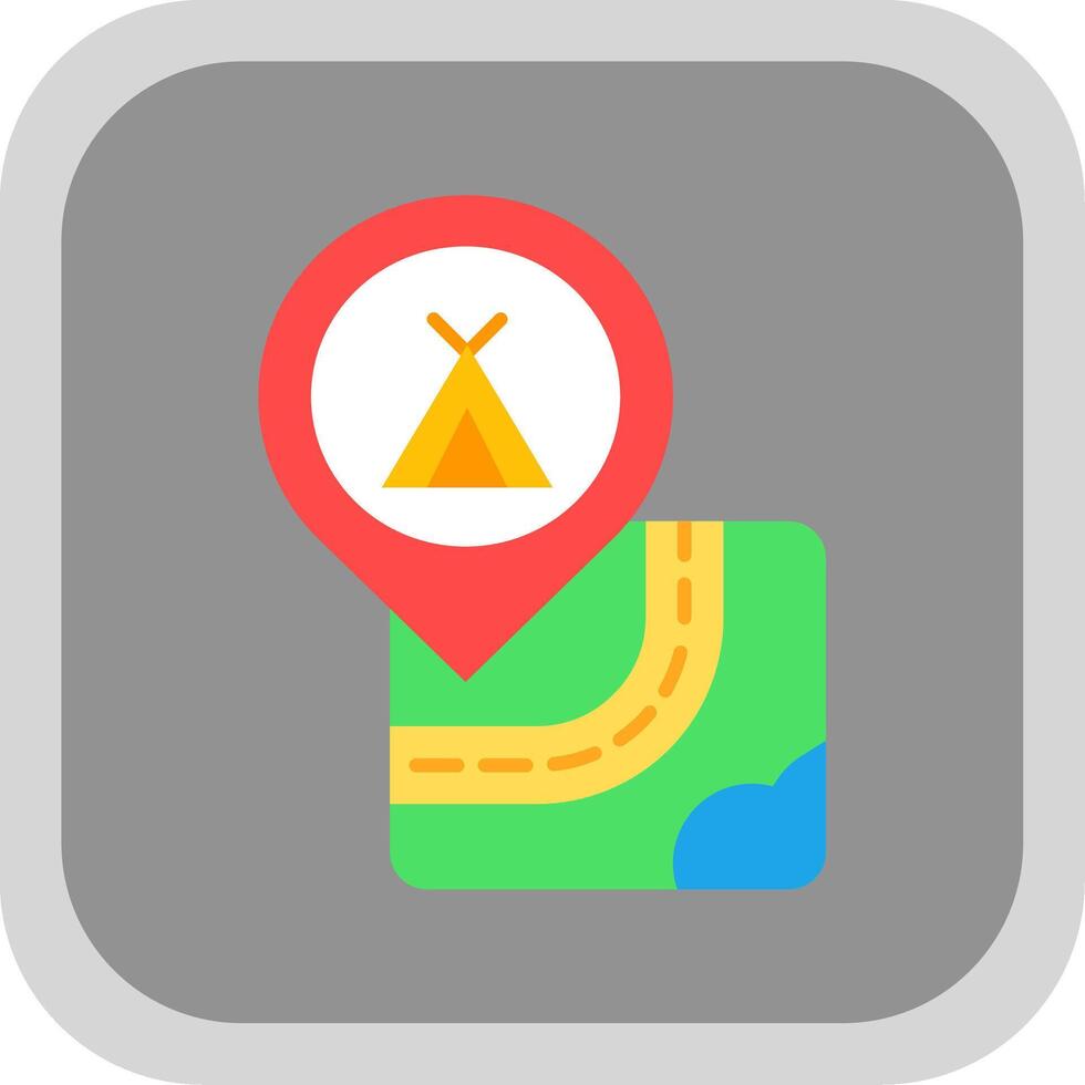 Caming Flat Round Corner Icon vector