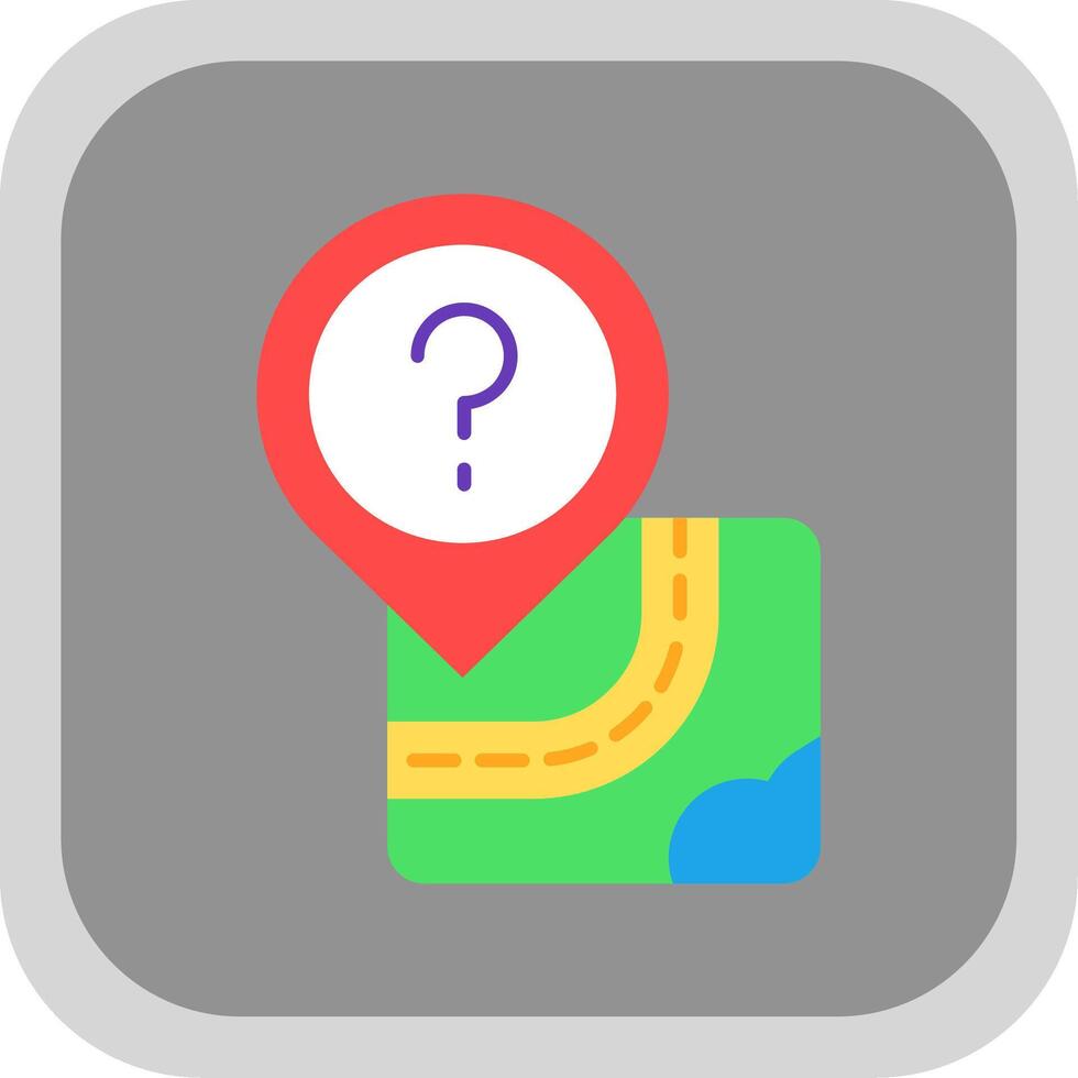 Question Flat Round Corner Icon vector