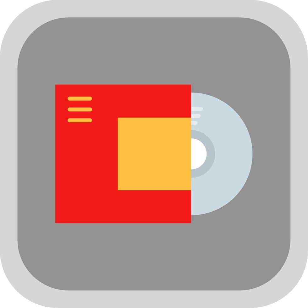 Disc Flat Round Corner Icon vector